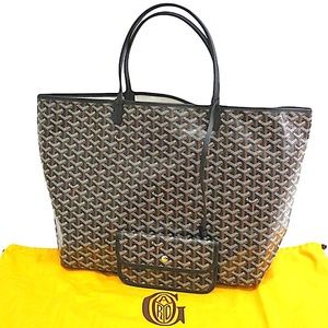 NWT Authentic Goyard Goyardine Saint Louis GM Black Tote Bag - Black